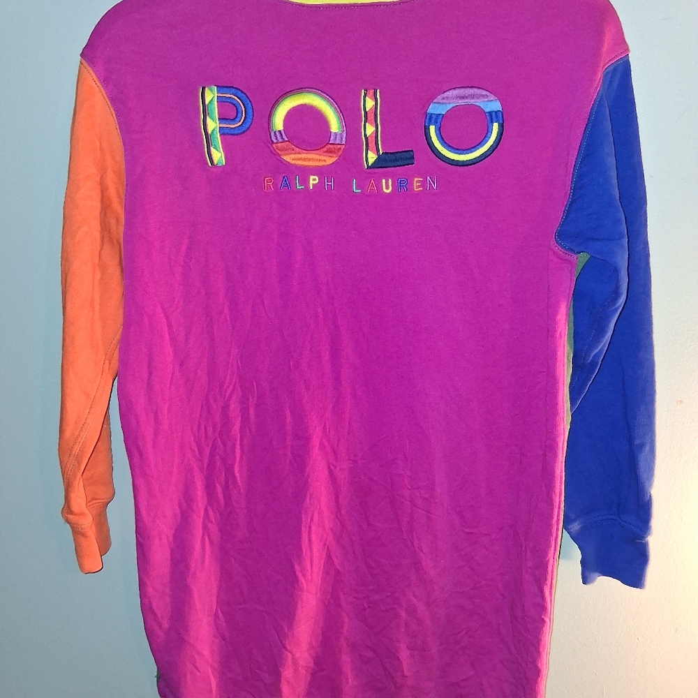 Polo Ralph Lauren Girls colorblock dress sz M (8-10)
